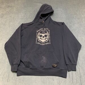 VTG Tony Hawk Hoodie Mens XL Blue Fleece Lined Graphic Never Settle Originators